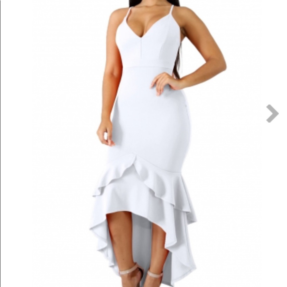 Ruffle sleeveless sexy bodycon dress